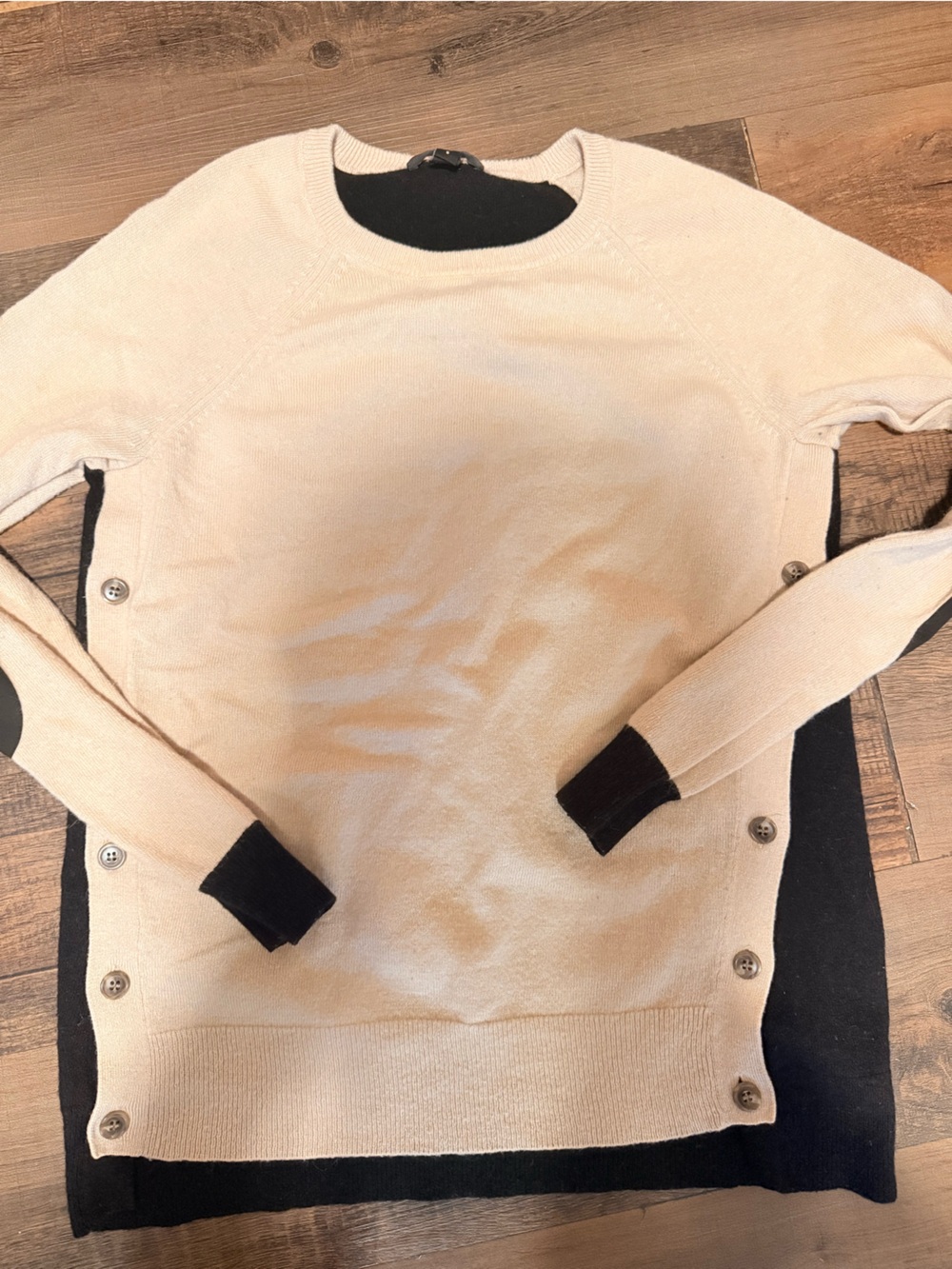 J. Crew Cream Sweater Jacket with Black Trim